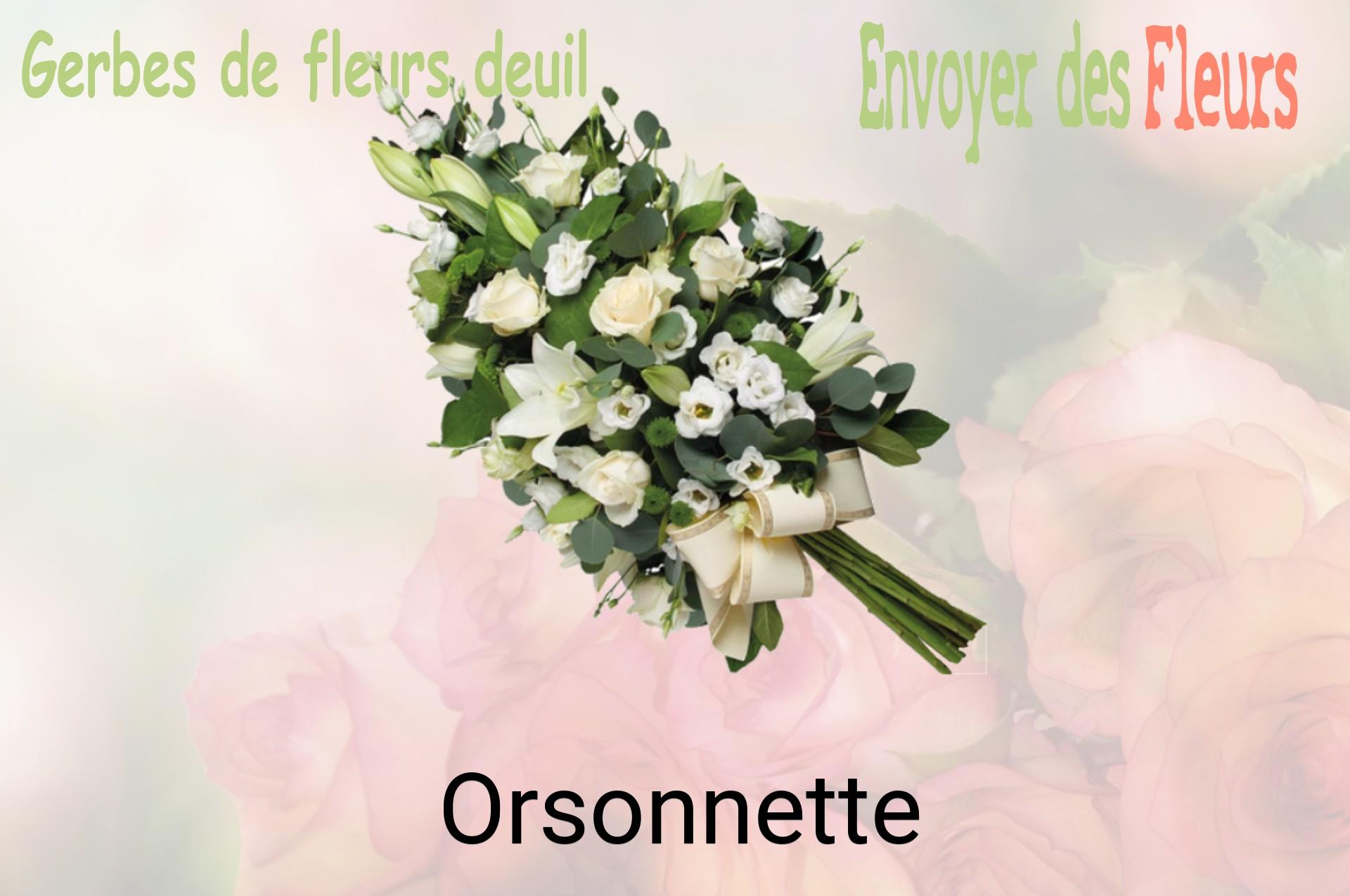 Gerbe de fleurs de deuil livrée à Orsonnette